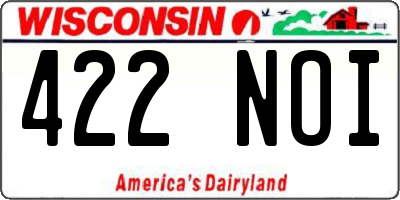 WI license plate 422NOI
