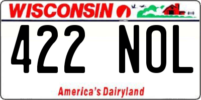 WI license plate 422NOL