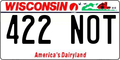 WI license plate 422NOT