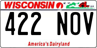 WI license plate 422NOV
