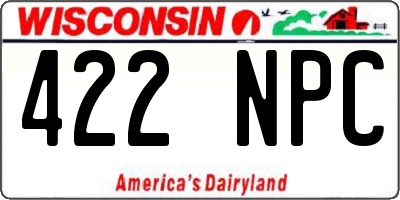 WI license plate 422NPC