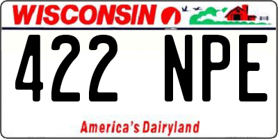 WI license plate 422NPE