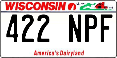 WI license plate 422NPF