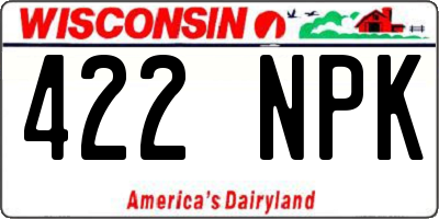 WI license plate 422NPK
