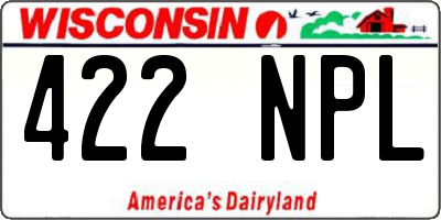WI license plate 422NPL