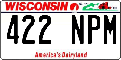 WI license plate 422NPM