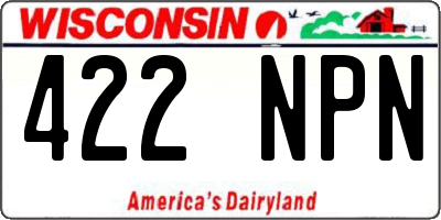 WI license plate 422NPN