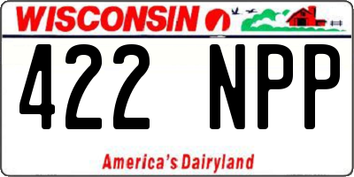 WI license plate 422NPP