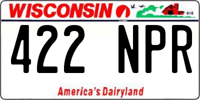 WI license plate 422NPR