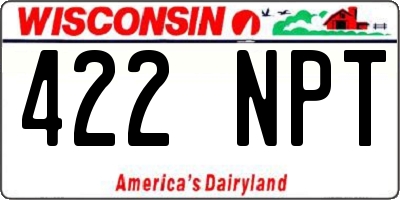 WI license plate 422NPT