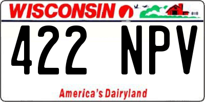 WI license plate 422NPV