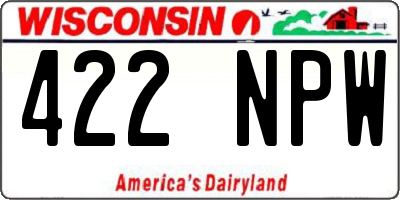 WI license plate 422NPW