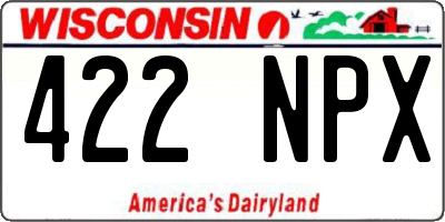 WI license plate 422NPX