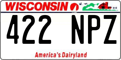 WI license plate 422NPZ