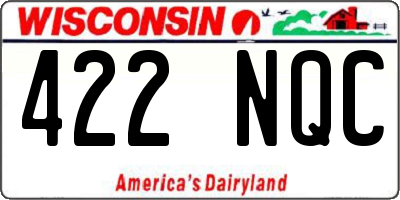 WI license plate 422NQC