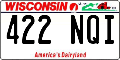 WI license plate 422NQI