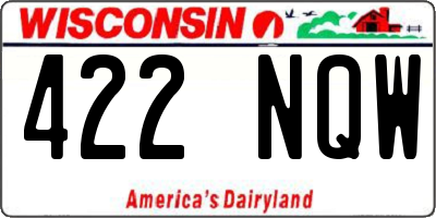 WI license plate 422NQW