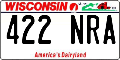 WI license plate 422NRA