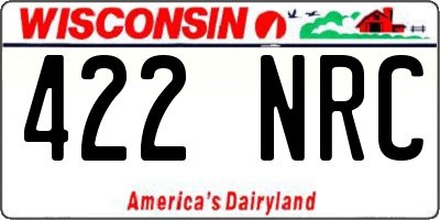 WI license plate 422NRC