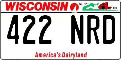WI license plate 422NRD
