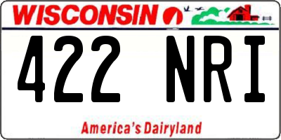 WI license plate 422NRI