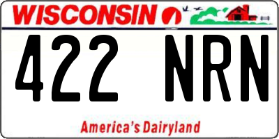 WI license plate 422NRN