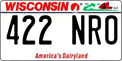 WI license plate 422NRO