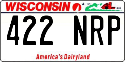 WI license plate 422NRP