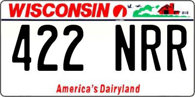 WI license plate 422NRR