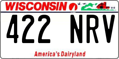 WI license plate 422NRV