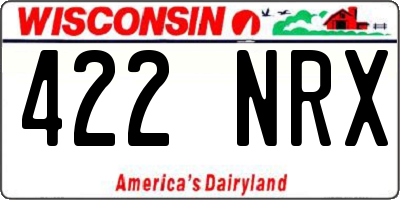WI license plate 422NRX
