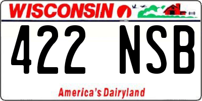 WI license plate 422NSB