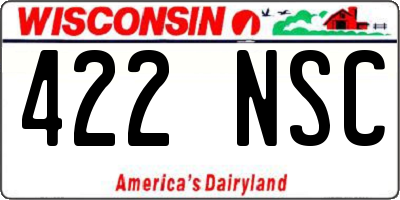 WI license plate 422NSC
