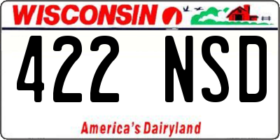 WI license plate 422NSD