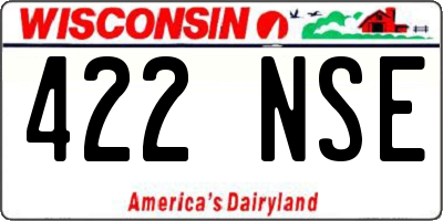 WI license plate 422NSE