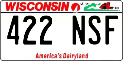 WI license plate 422NSF