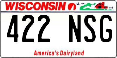 WI license plate 422NSG
