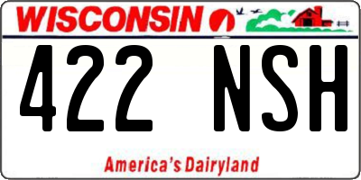 WI license plate 422NSH
