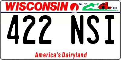 WI license plate 422NSI