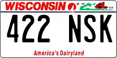 WI license plate 422NSK