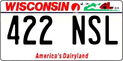 WI license plate 422NSL