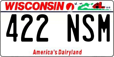 WI license plate 422NSM