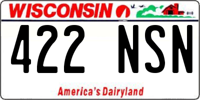 WI license plate 422NSN