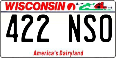 WI license plate 422NSO