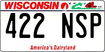 WI license plate 422NSP