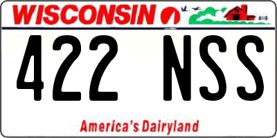 WI license plate 422NSS