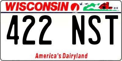 WI license plate 422NST