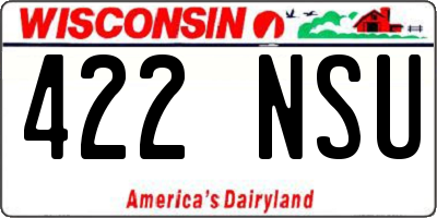 WI license plate 422NSU