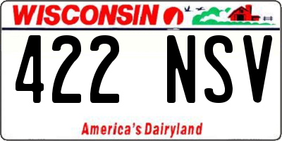 WI license plate 422NSV