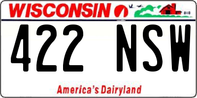 WI license plate 422NSW